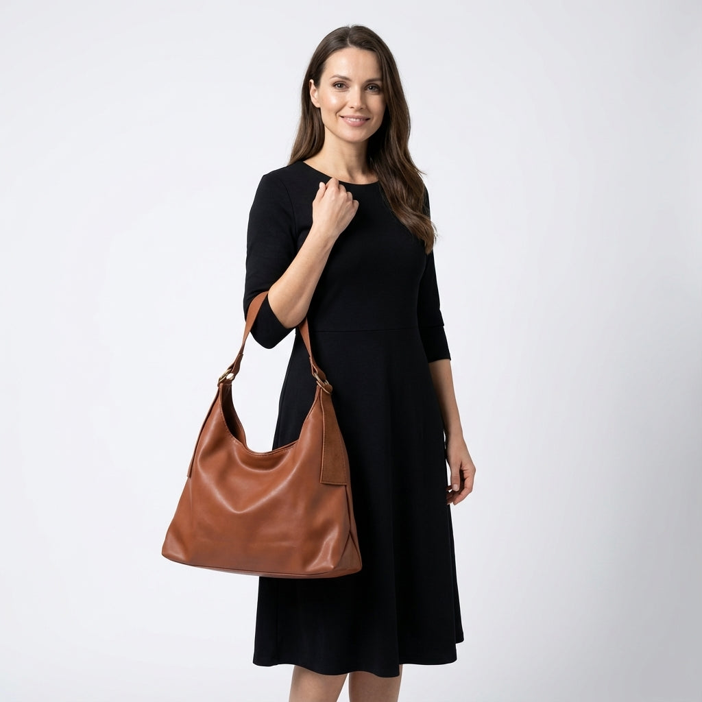 Geniş Hacimli Yumuşak Dokulu Kadın Omuz Çantası