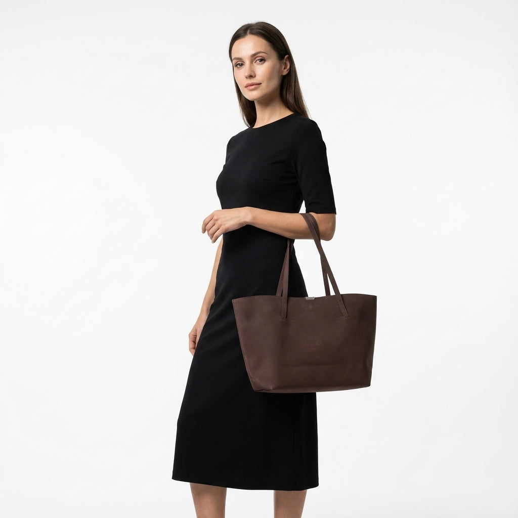 Minimalist Süet Görünümlü Büyük Boy Kadın Kol Çantası